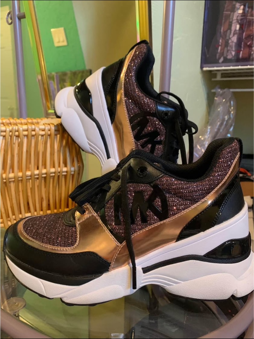 Micheal Kors 8 1/2 limited edition bronzed out sneaker